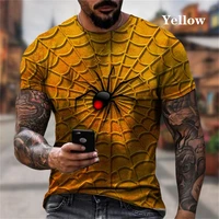 latest fashion casaul funny spider web 3d printing t shirt new summer men t shirt short sleeve shirt oversized o neck top