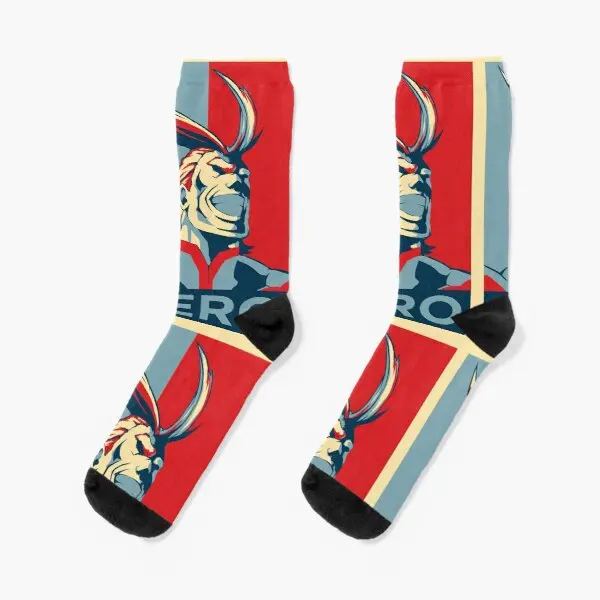 

All Might Hero Boku No Hero Academia M Crew Socks Breathable Funny Winter Comfortable Autumn Mens Women Ladies Black Unisex