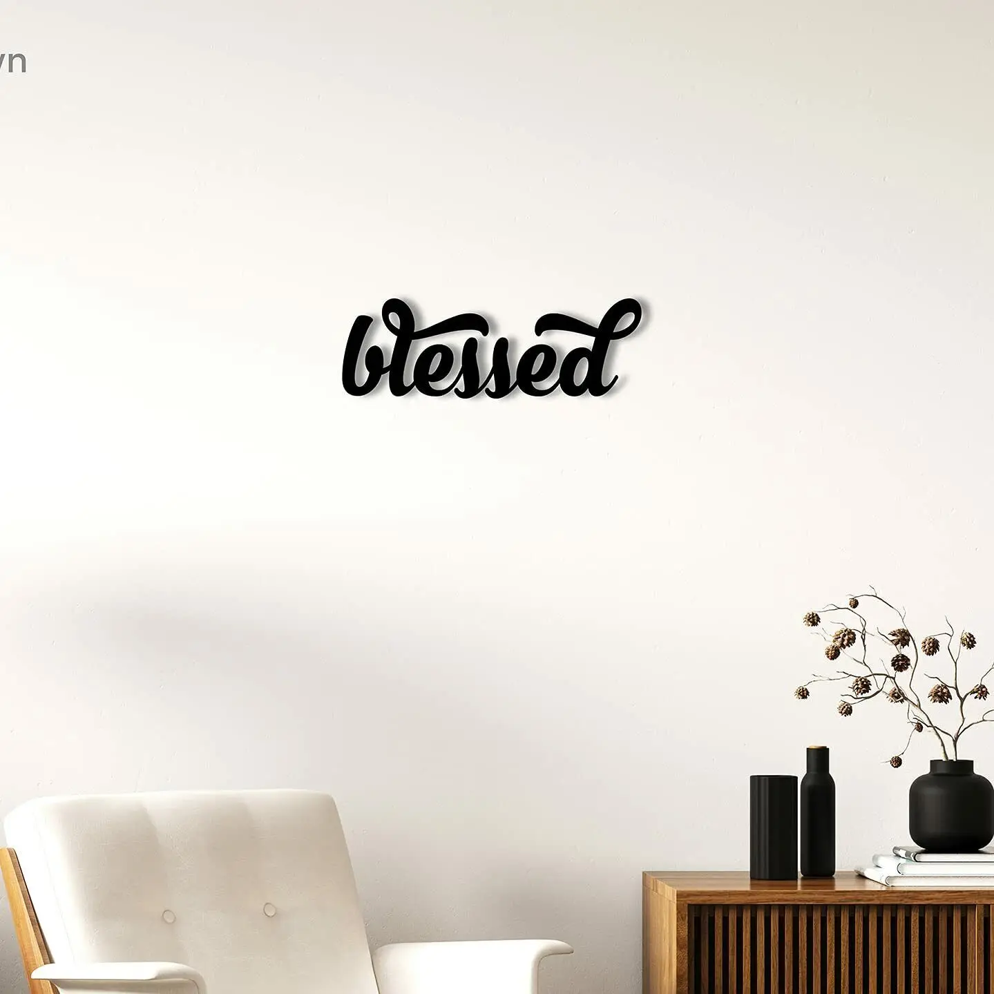 

Blessed - Beautiful Metal Home Décor Decorative Accent Metal Art Wall Sign Living Room/Home Decoration