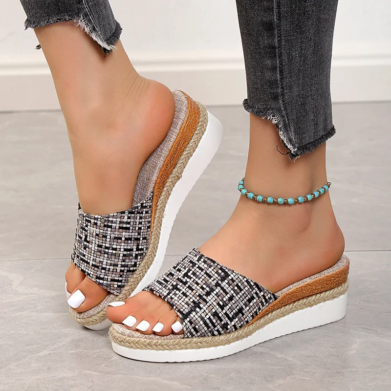 

Women Sandals Elegant Woman Shoes With Low Heels Wedge Sandals Summer Peep Toe Platform Sandals Ladies Slippers