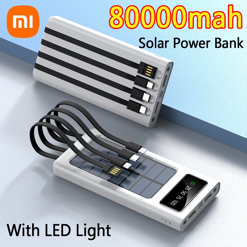 

Внешний аккумулятор Xiaomi на солнечной батарее, 80000 мАч, 2 Usb-порта