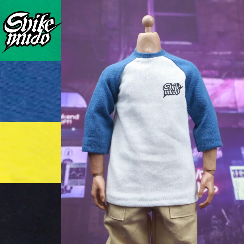 

1/6th Male Stitching Mid-length Sleeve Trendy Sweater Bottoming T-shirt Model