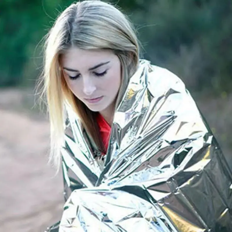 

2022 New Multi Functional First-aid PET Insulation Blanket Gold Silver Survival Blanket Sunscreen Blanket Emergency Blanket