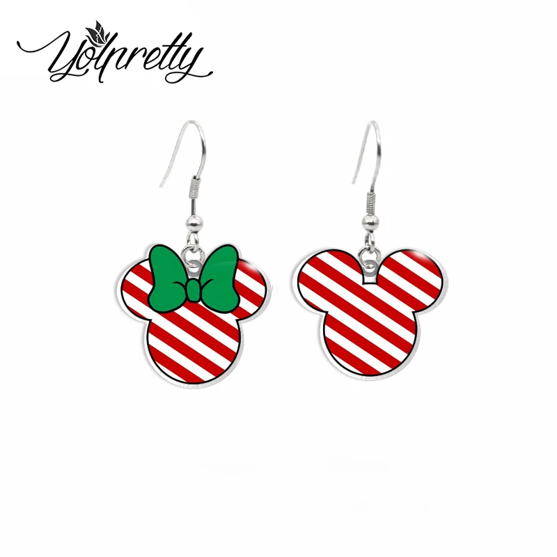 

2022 New Arrival Christmas Mickey Minnie Mouse Cosplay Handcraft Acrylic Epoxy Fish Hook Dangles Earrings