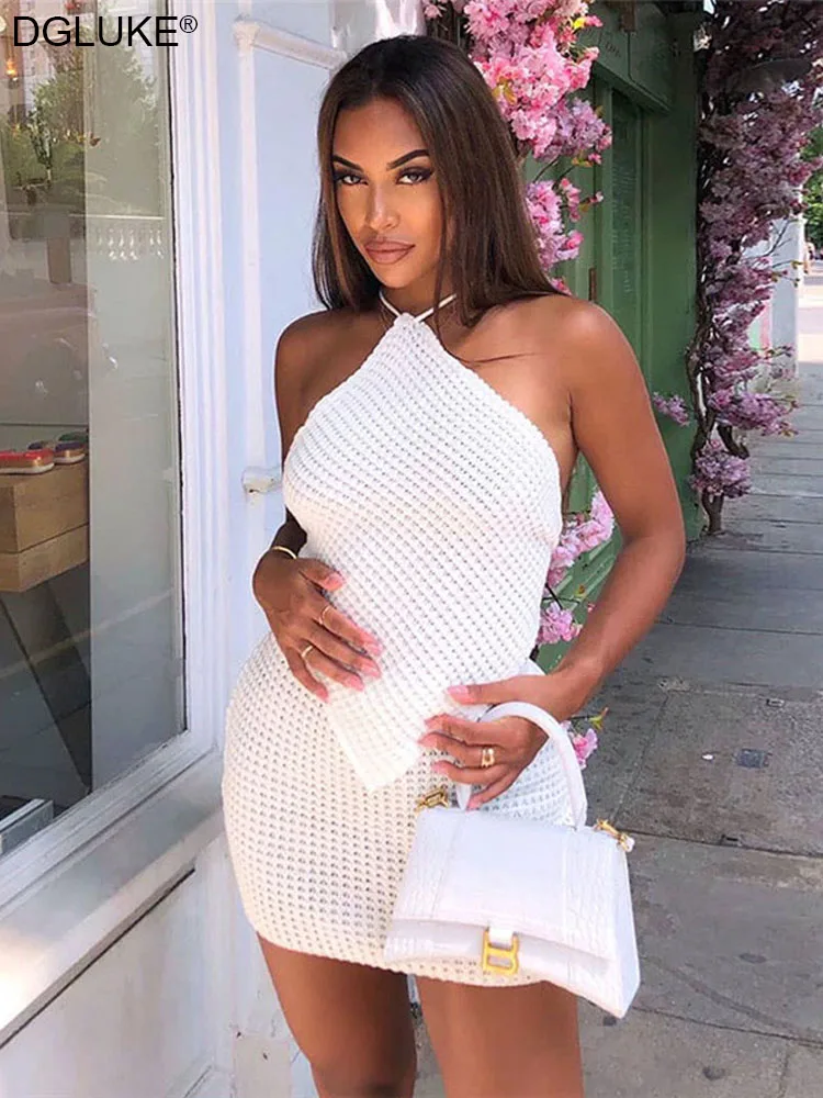 Модный вязаный крючком комплект из двух предметов Женская юбка и укороченный топ