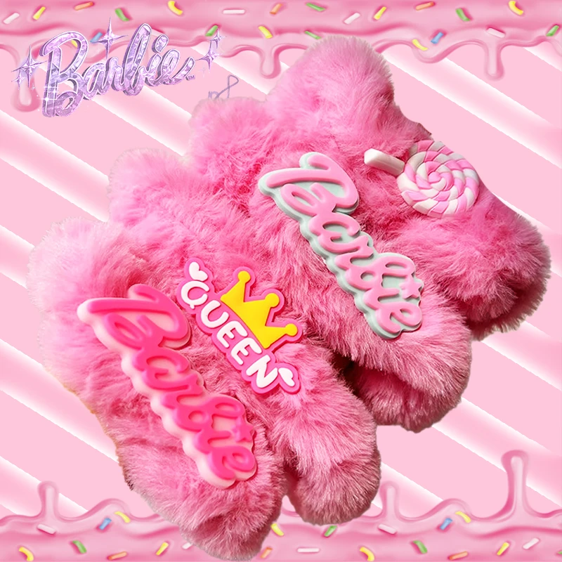 

Плюшевые повязки для волос Барби, милые браслеты, Мягкая повязка на хвост, трендовый фильм, аксессуары для волос, стильные милые детские подарки для девочек