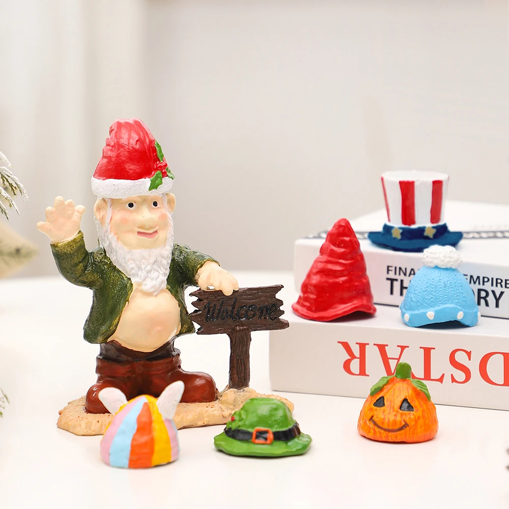 Рождественские Украшения сделай Сам Фигурки Гномов Изделия Из Смолы Миниатюрные