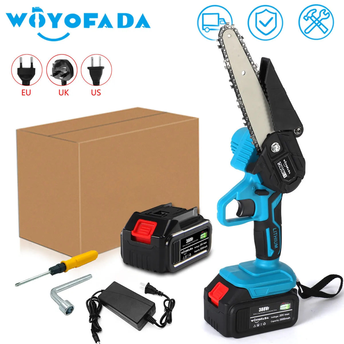 6 Inch 18V Mini Electric Saw Chainsaw For Fruit Tree Woodworking Garden Tools Hand Held Wood Cutters For Makita 18V Battery