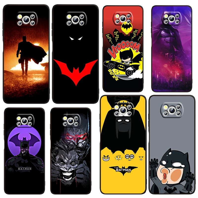 

Cartoon Cool Batman Art Phone Case For Xiaomi Civi Mi Poco X4 X3 NFC F4 F3 GT M4 M3 M2 X2 F2 Pro C3 4G 5G Black TPU Fundas