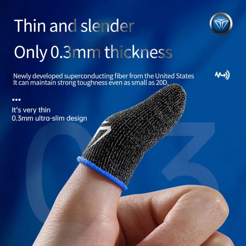 

A Pair Gaming Fingertips Sleeve For PUBG Mobile Games Sweatproof Breathable Non-Scratch Sensitive Touch Screen Games Accessories