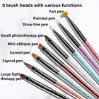 LEAMX 8 универсальная ручка для дизайна ногтей, набор для рисования цветов, ручка, профессиональное оборудование для нейл-арта, проволока для рисования, Гравировальный инструмент