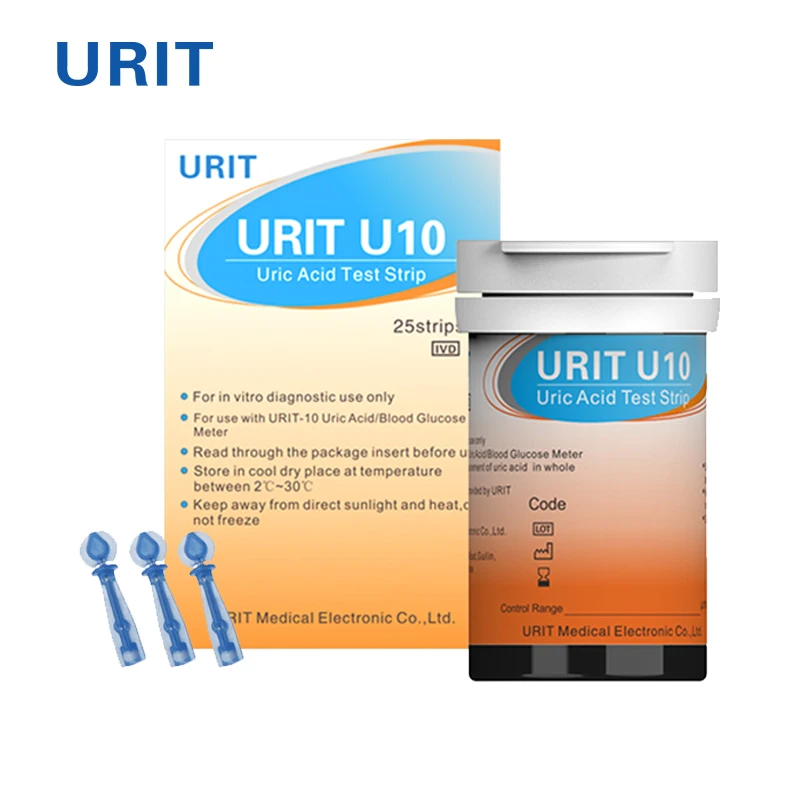 

URIT 25/50/100pcs URIT U10/G25 Blood Glucose Test Strips and Lancets for Blood Glucose and Uric Acid Monitor Diabetes