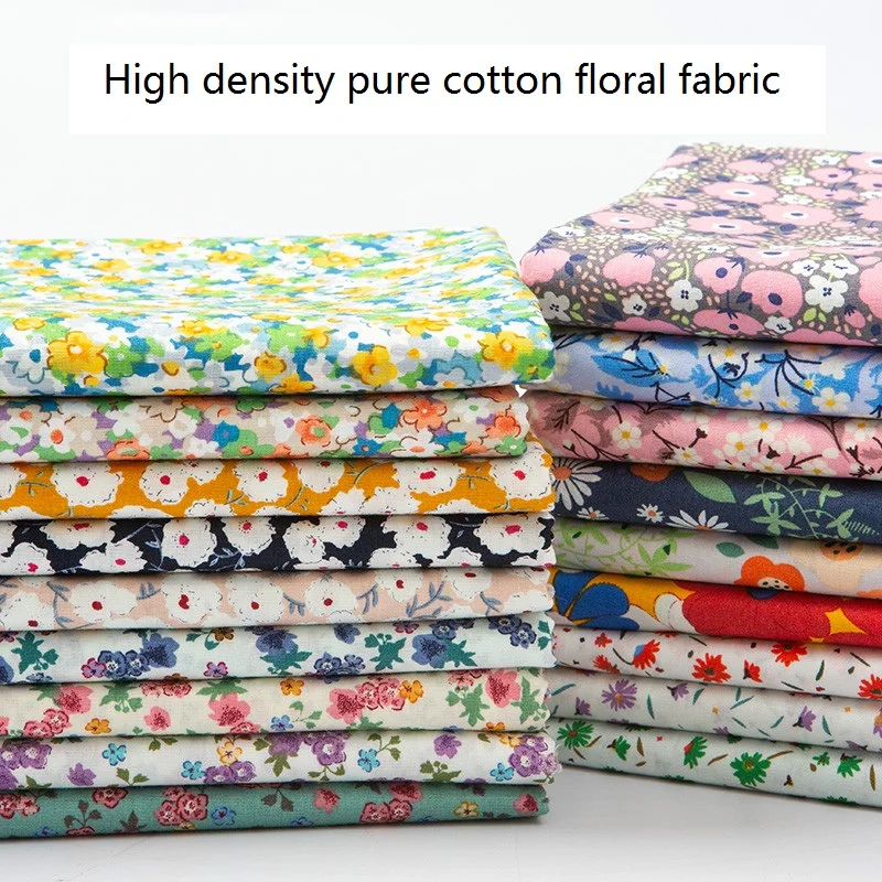 145 см x 50 см 100% хлопок, маленькая Поплиновая ткань с цветочным принтом, рубашка из чистого хлопка для платья ручной работы «сделай сам», ткань для шитья одежды 155 г/м