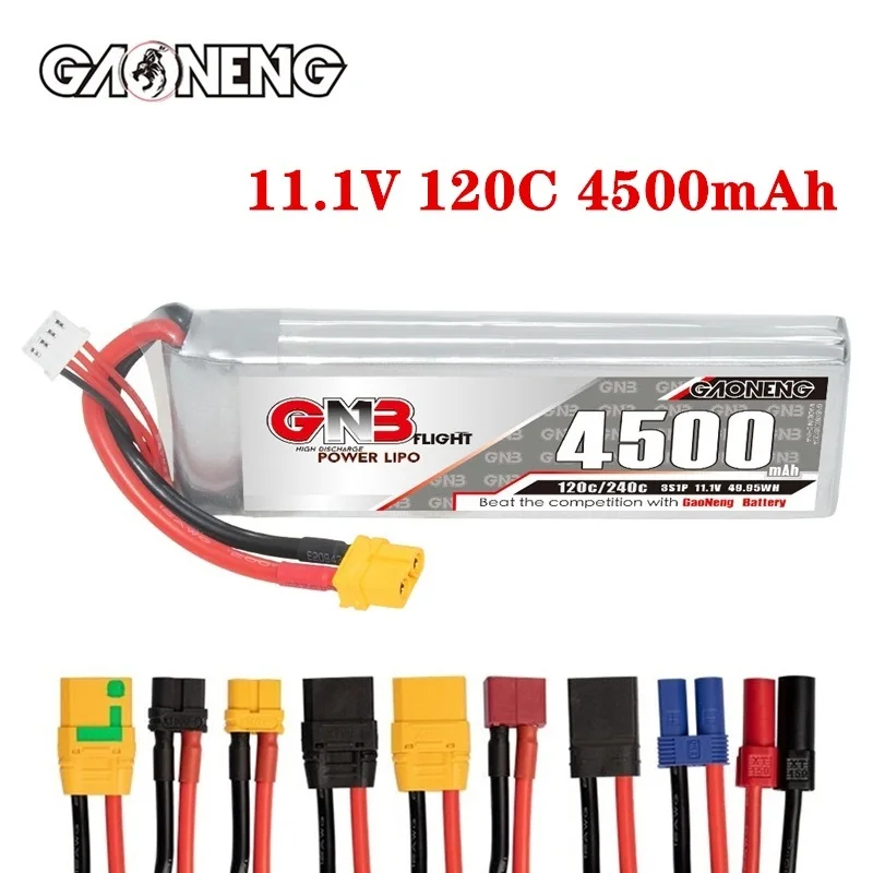 RC Car Racing Drone GNB 3S 11.1V 4500mAh LiPo Battery RC Truck RC Airplane MultiCopter RC Boat RC Hobbies 120C 11.1V Battery