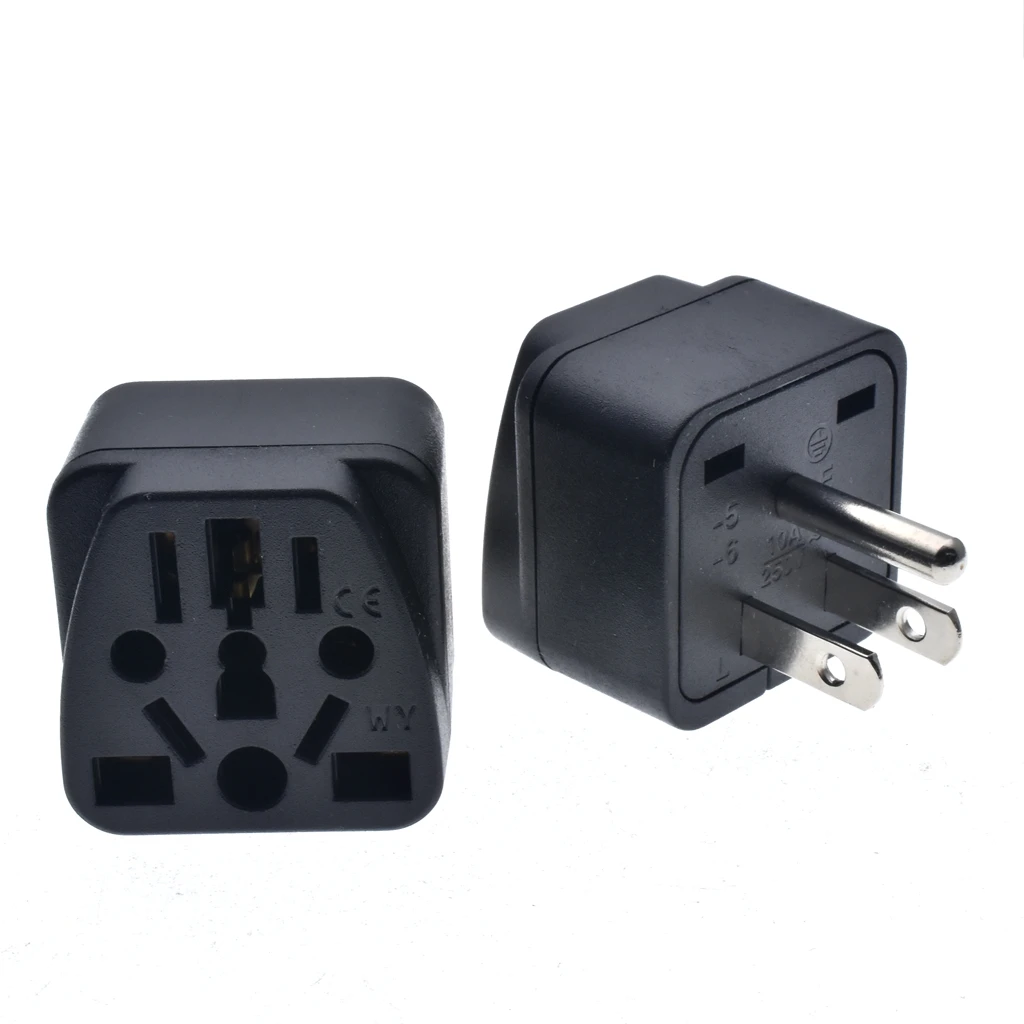 

Американский переходник для путешествий, ЕС, Австралия, Великобритания, NZ,CN, в США (тип B), Заземленный 3-зубчатый Американский настенный пере...