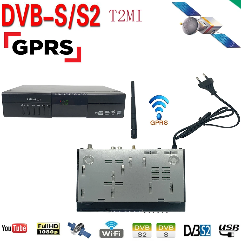 

Спутниковый ресивер CA9898 PLUS HD TV DVB S2, спутниковый декодер, ТВ-приемник с GPRS, стандартный европейский тюнер HDTV, Испания 1080P