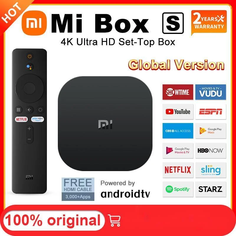 

ТВ-приставка Xiaomi, 4K HDR, Android, 2 + 8 Гб, Wi-Fi, Google Cast, Netflix