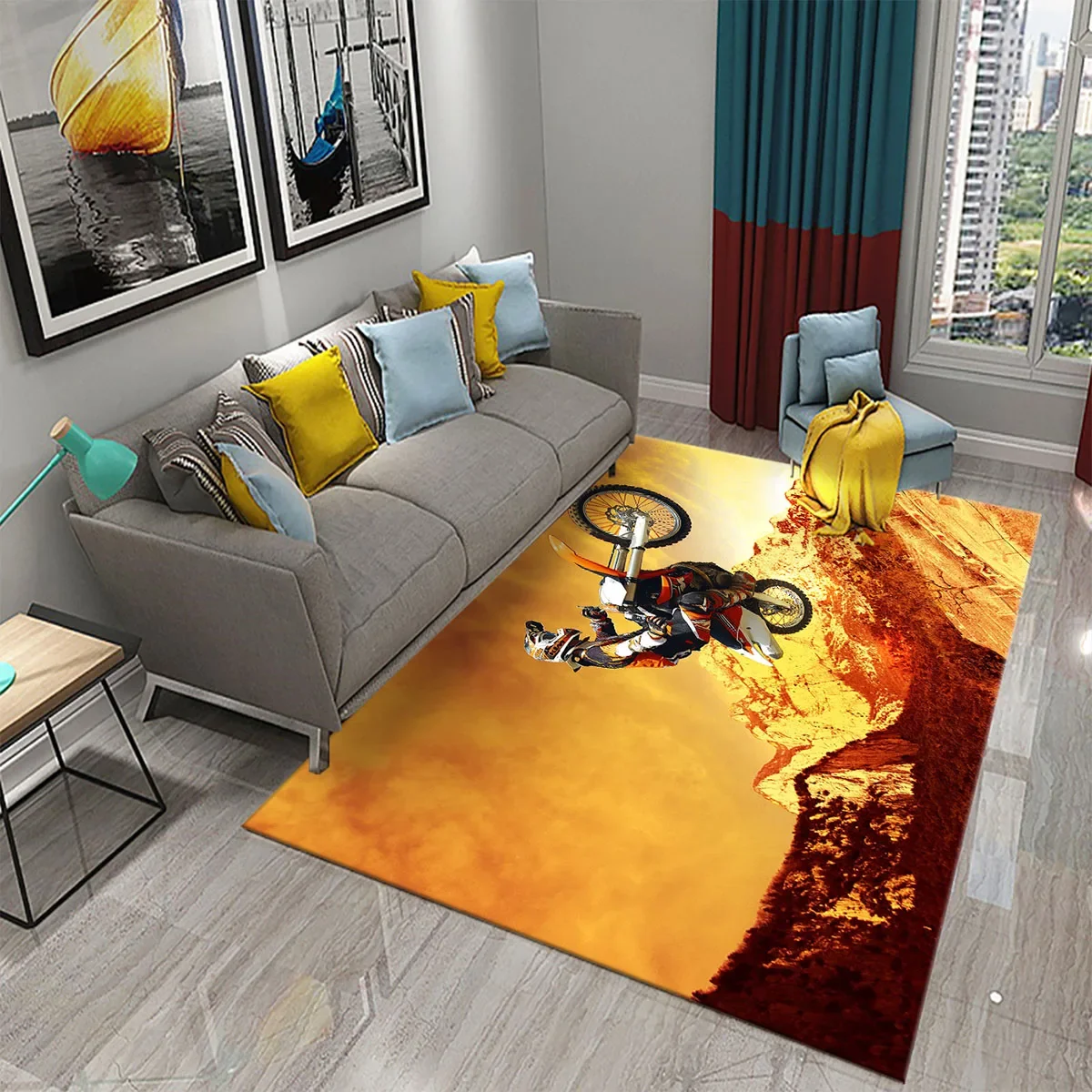 

3D мотоциклетный ковёр для спальни