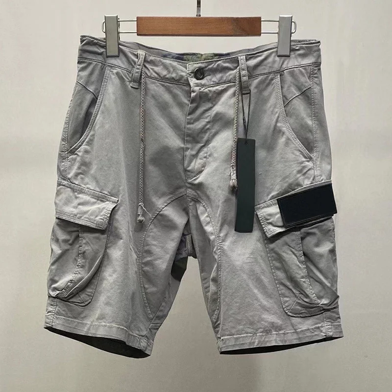 

2023 New Classic Compass Armband Embroidered Loose Casual Caro Sorts Men Military Side Zipped Pocket Pants Men Sorts
