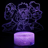 naruto series 3 colorful creative 3d night light gift table lamp visual led light home decor acrylic night light anime lights