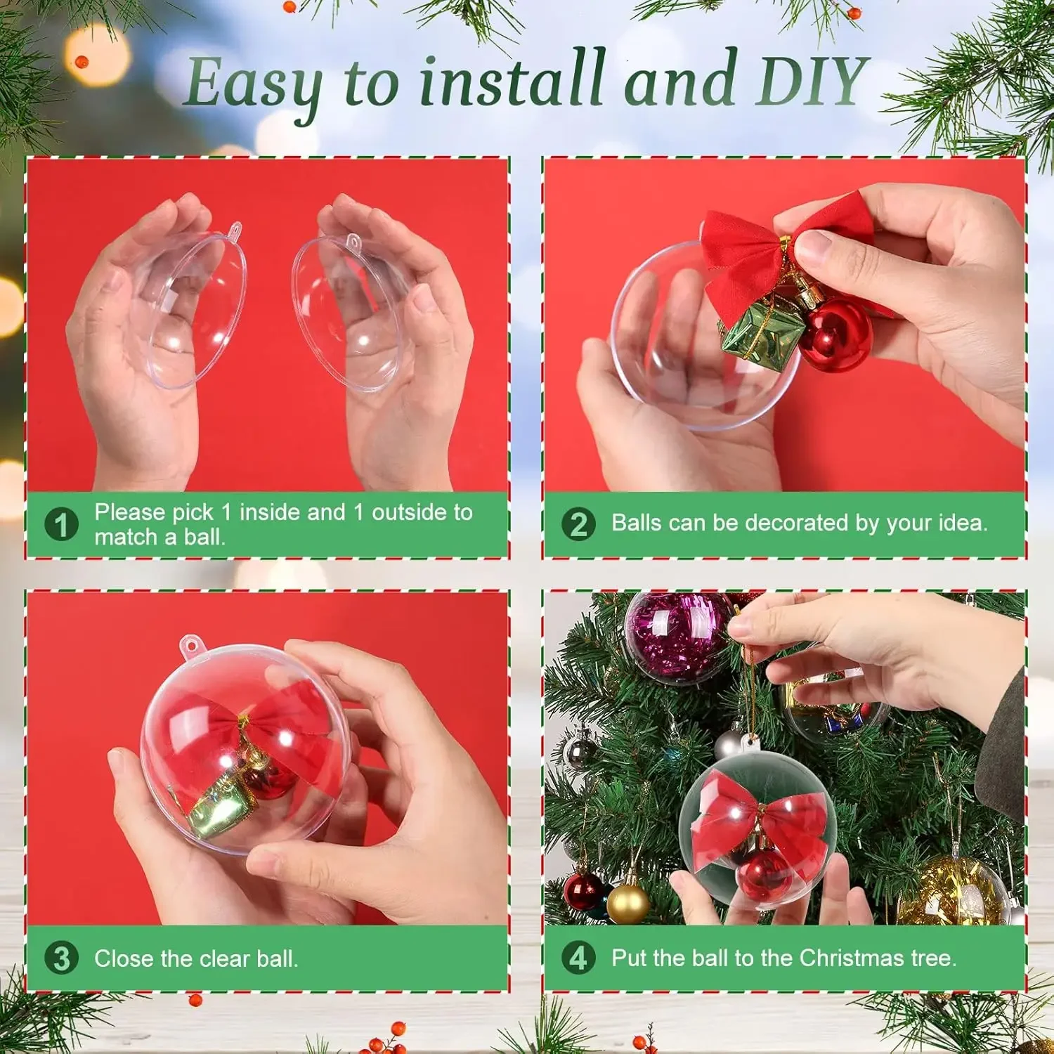 24 шт. DIY рождественские украшения макароны рождественский шар Рождественский