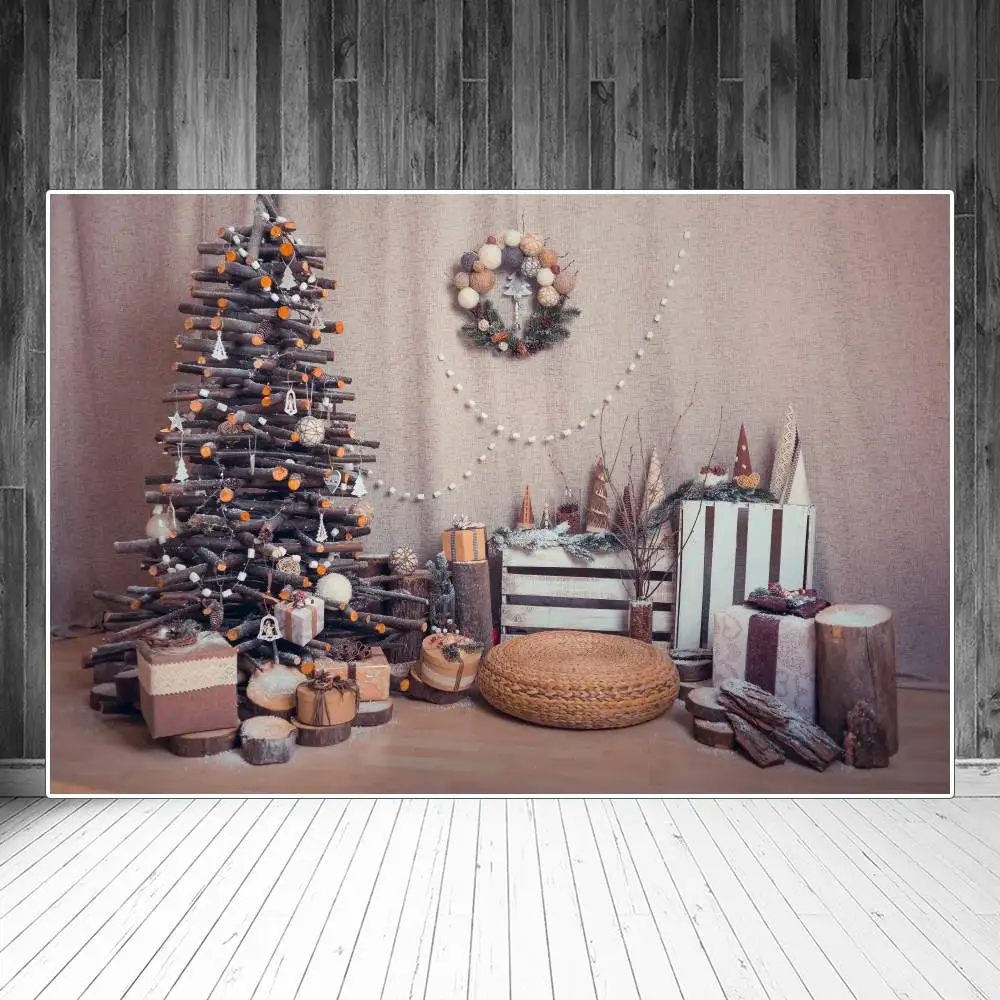 

Деревянные палочки Рождественская елка интерьер фотографии фоны пользовательский подарок венок Подушка Фотофон