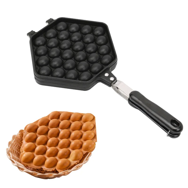 

QQ Egg Bubble Cake Baking Pan Mold Eggettes Iron Aluminum Hongkong Waffle Maker Mould Non-stick Coating DIY Muffins Plate