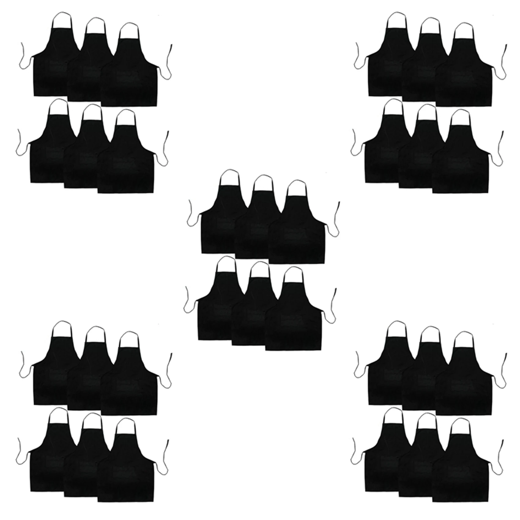 

Черный кухонный фартук с 2 карманами, защита от грязи, подходит для барбекю, кухни, приготовления пищи, выпечки, ресторана, 30 упаковок