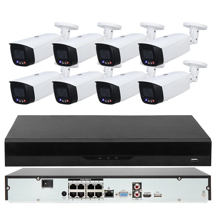 DAHUA Wizsense 4MP 5MP 8MP Full Color 8ch Recording Kits 4K 8 POE Smart Network Security Camera NVR System