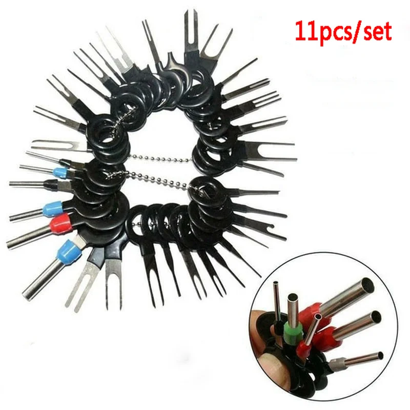 11PCS Terminal Removal Tool Car Electrical Wiring Crimp Connector Pin Extractor Kit Car Repair Tool Automobiles Accessories