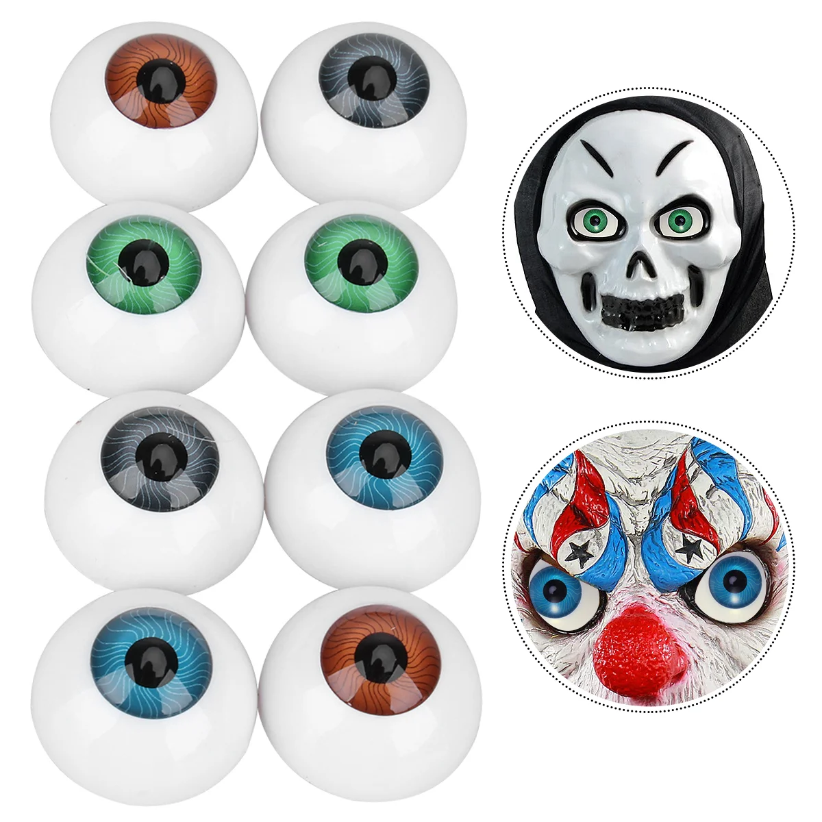 

8Pcs 8 Hollow Eyeball, Eyes Eyeball, Horror Props Scary Eyes Fit Into Costume for