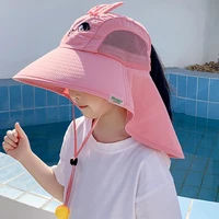 summer hat for girls boys cartoon big brim shawl cap uv protection face neck sun caps children fisherman hats kids accessories