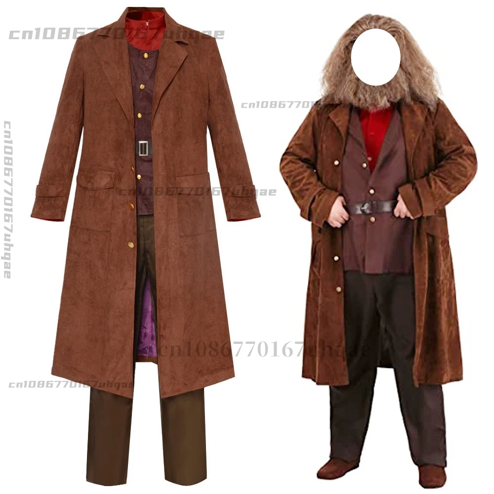 Аниме косплей Rubeus костюм Hagrid униформа парик комплект бороды Хэллоуин карнавал