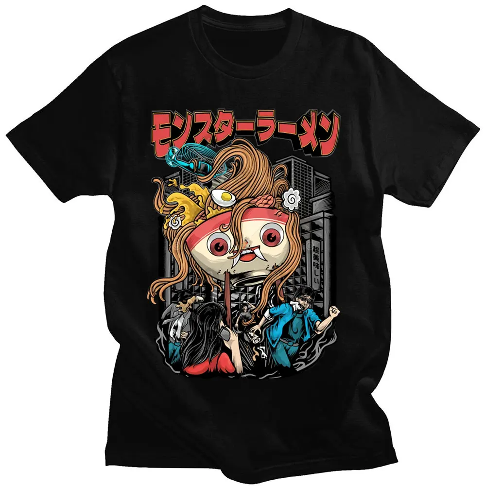 

90s Anime Monster Ramen Graphic T Shirts Vintage Manga Men Harajuku Fashion O-Neck T-shirt Summer Streetwear Casual Tee Shirt