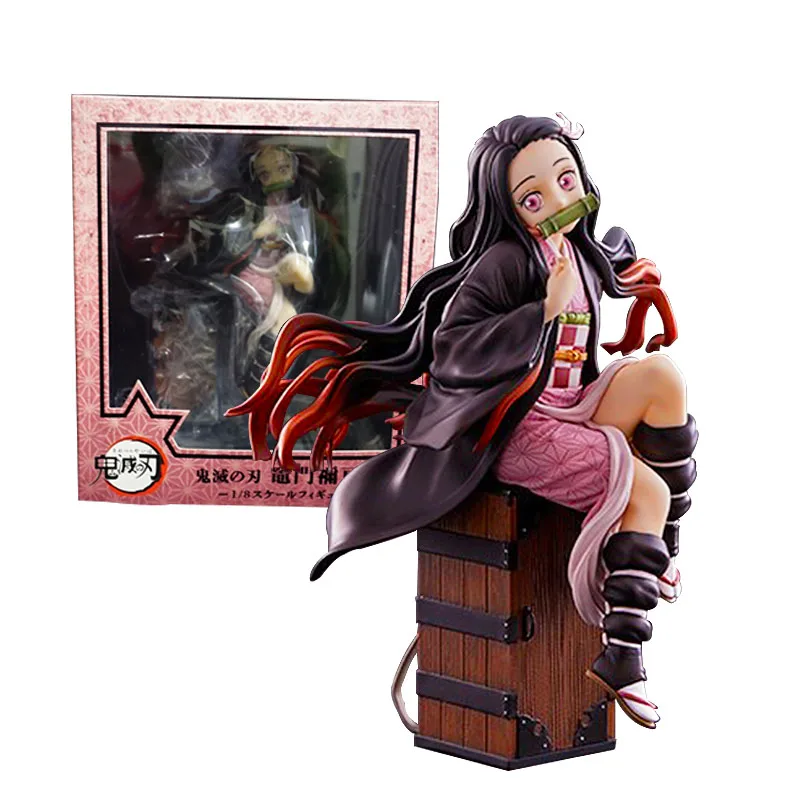 

16CM Kamado Nezuko PVC Hot Japanese Anime Demon Slayer Figure Sitting Posture Box Standing Figures Collection Box Gift Toys
