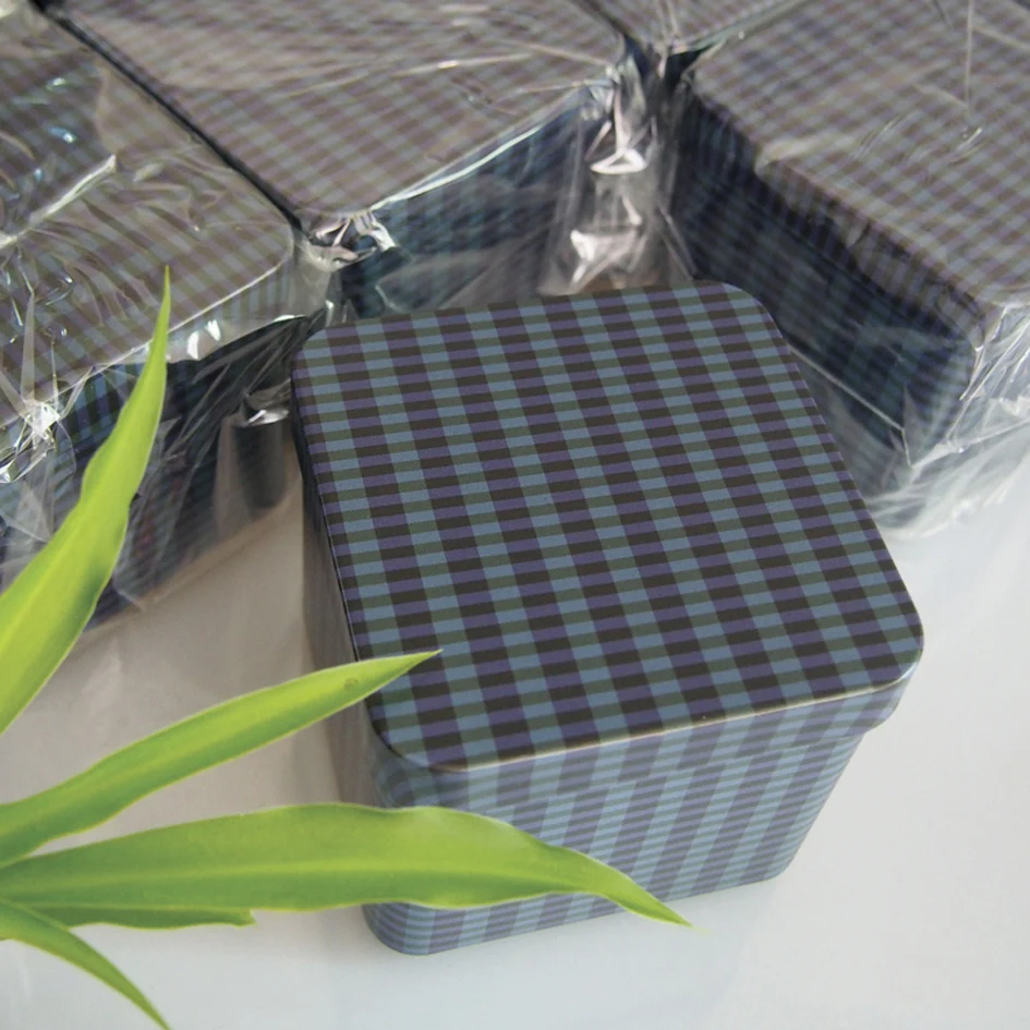 

Size:90x90x75mm square tea tin box food tin can tea box