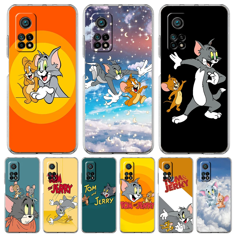 

Чехол для телефона Tom And Jerry для Xiaomi Mi Poco F3 X3 X4 GT NFC M3 M4 11 Ultra 12 11X 11i Pro Lite 5G, мягкий прозрачный чехол