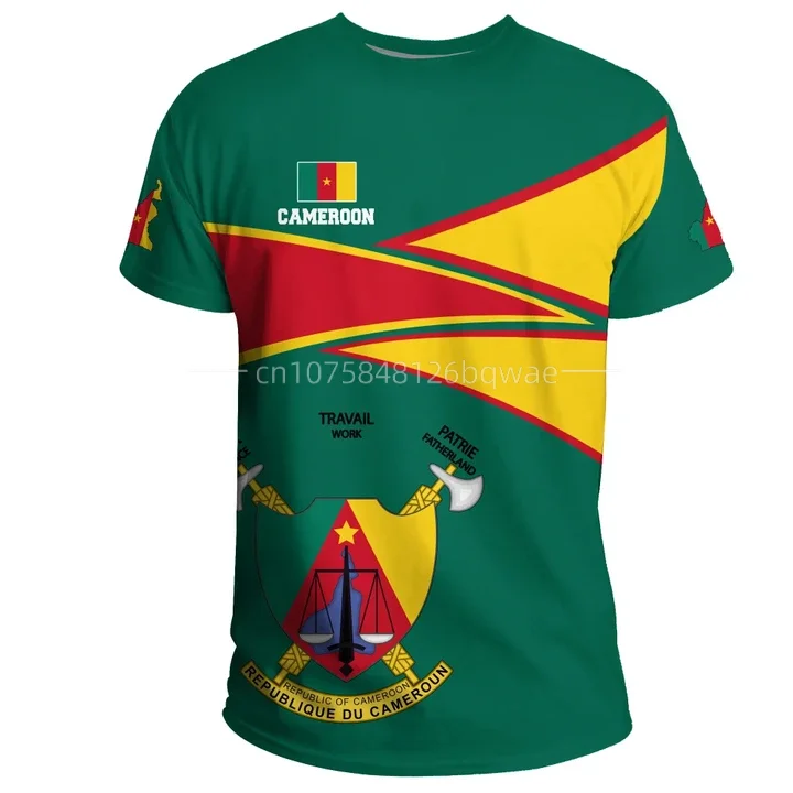 

Cameroon Men's Round Neck T-Shirt Round Neck 3D Printing High Quality T-Shirt Summer Round Neck Men Ladies Casual