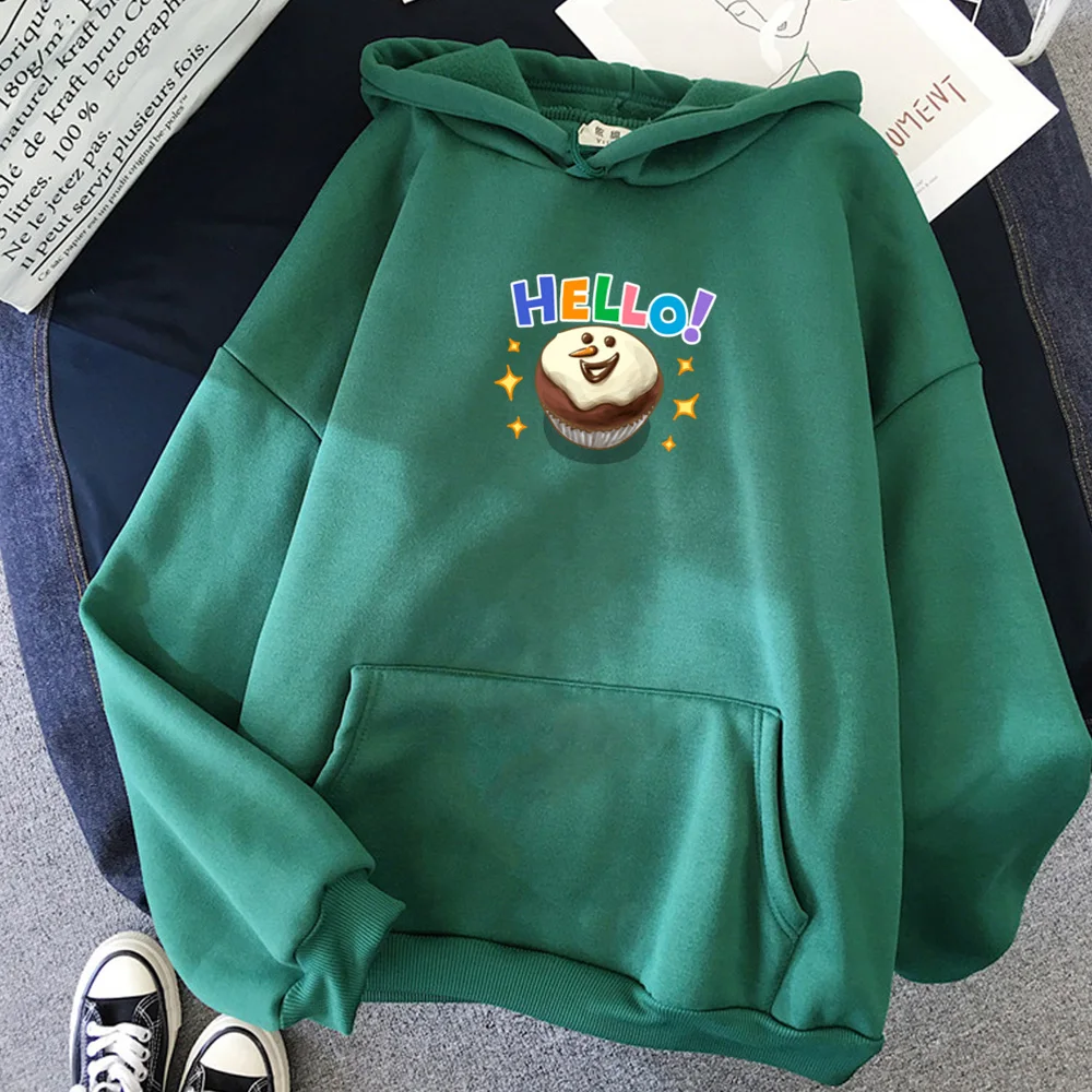 

Winter Streetwear Long Sleeve Food Print Cute Kpop Sweatshirt Harajuku Hoodies Creative Ladies Thicken Plus Size