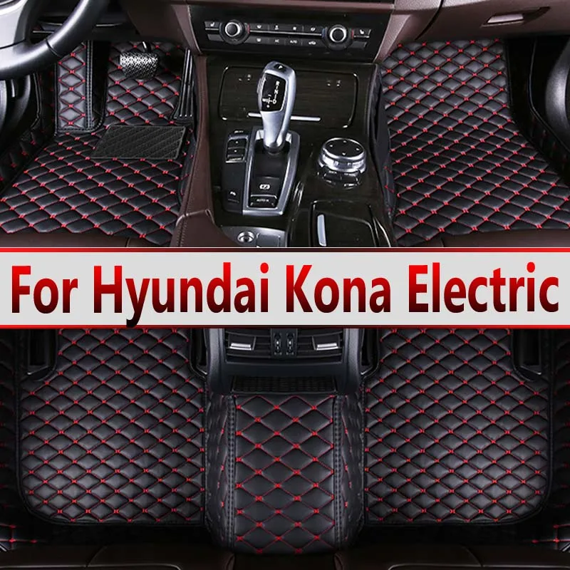 

Car Mats Floor For Hyundai Kona Electric OS 2018 2019 2020 2021 2022 Anti Dirt Protective Carpets Leather Mats Car Accessoriess