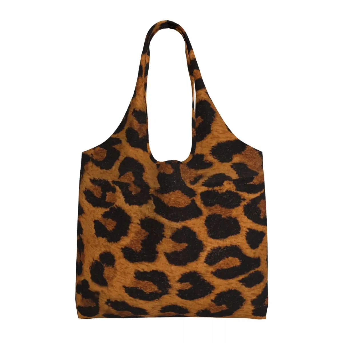 

Сумка для покупок с леопардовым принтом, многоразовая Студенческая сумочка из полиэстера с рисунком животного, для работы