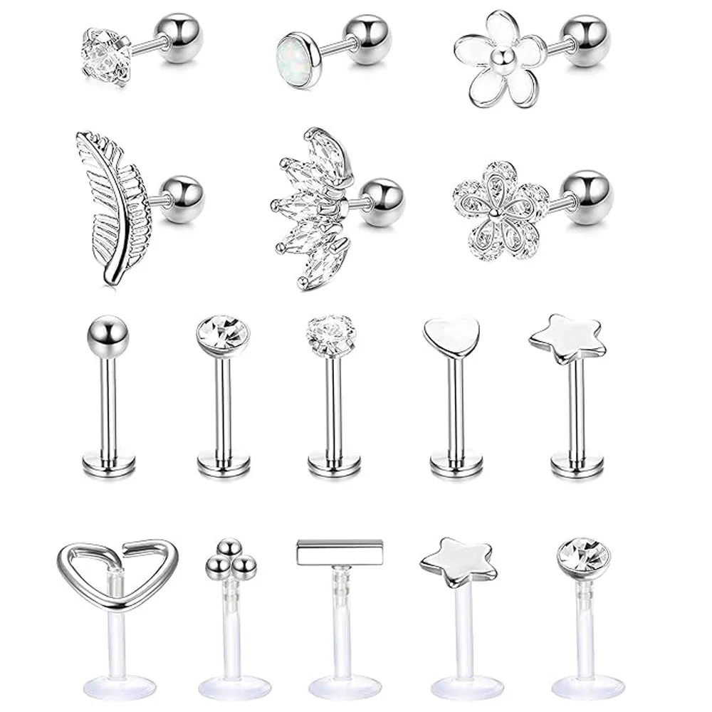 FASACCO 1 шт. серьги-гвоздики из нержавеющей стали акриловые прозрачные кольца для