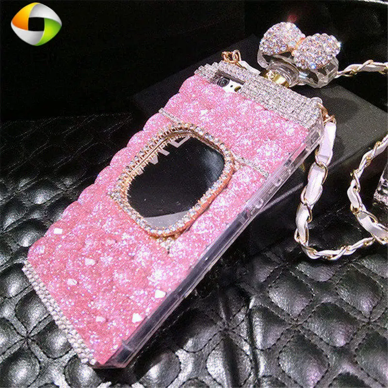 Для Samsung S21 S20 Ultra S8 S9 S10 PLUS Note 20 10 Plus 8 9 Алмазный зеркальный флакон со стразами мягкий