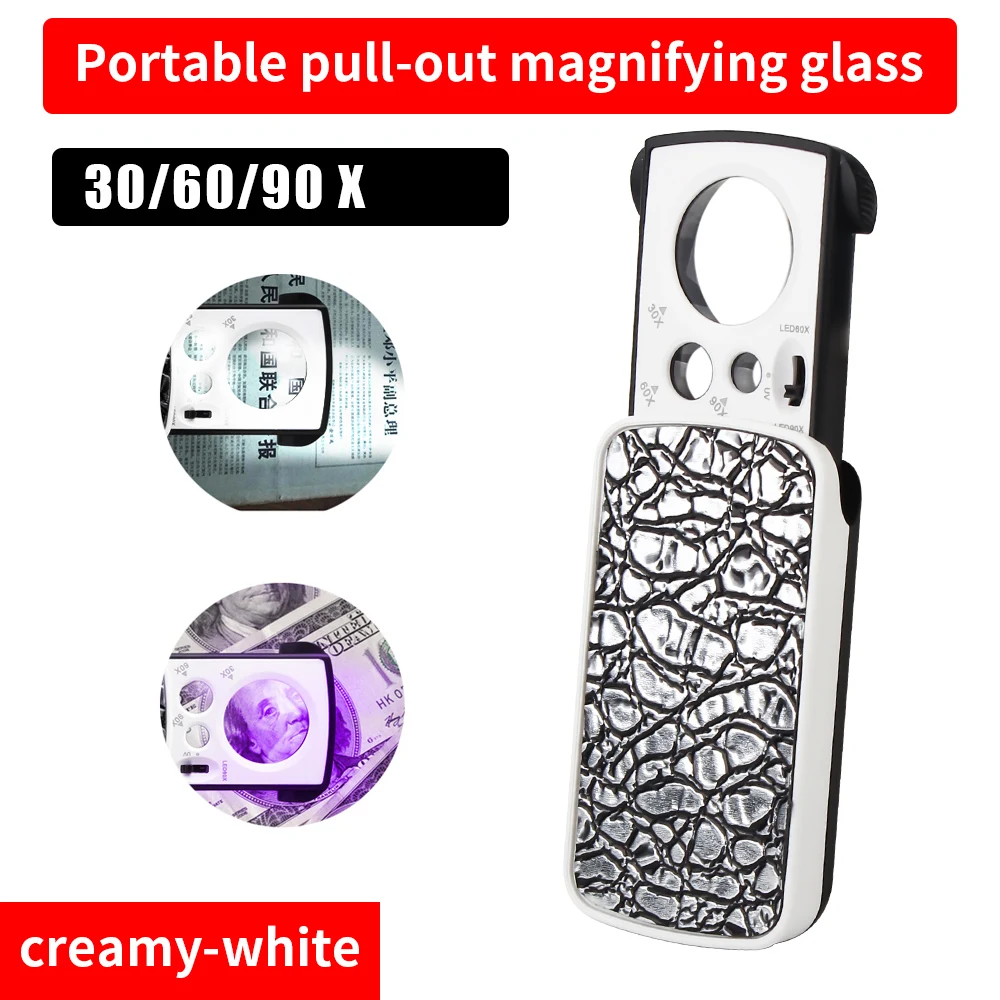 

LUXIANZI Портативная лупа со светодиодной подсветкой 30/60X