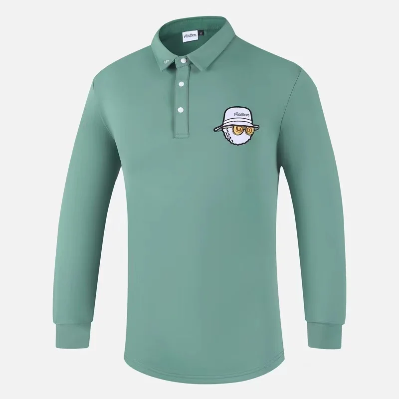 Fashion new golf men's long sleeve T-shirt quick drying lapel top casual business men's polo shirt in autumn and winter