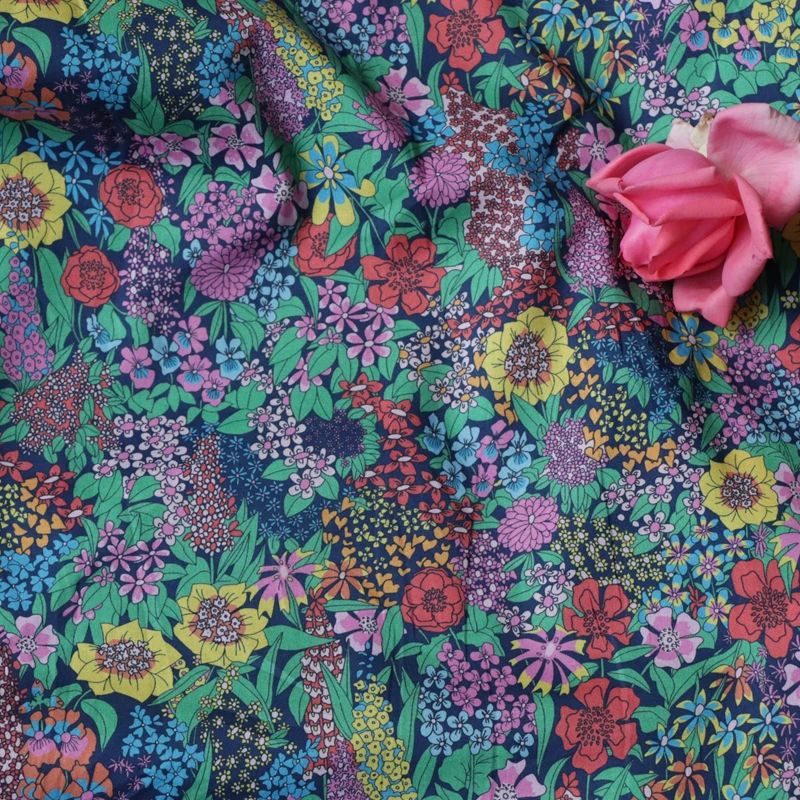 

Margaret New Floral 100% Cotton 80S Like Liberty Fabric Digital Printing For Sewing Cloth Dresses Skirt Kids Designer Fabrics