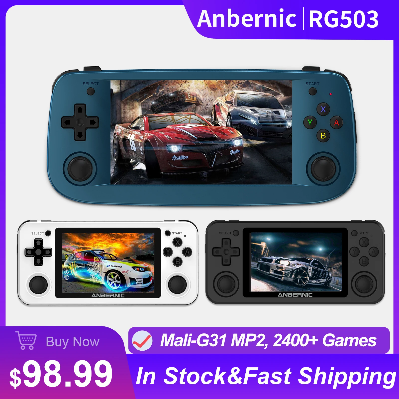 ANBERNIC RG503 RG351P Retro Video Game Console RK3326 Linux System PC Shell PS1 Game Player Portable Pocket HandheldGame Console