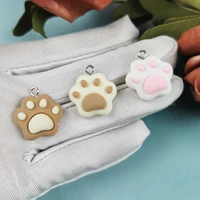 10pcspack bear paw cartoon resin charms for diy jewelry making