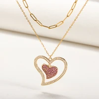 stainless steel chain gold color love heart necklaces for women chokers 2022 trend fashion festival party gift jewelry wholesale