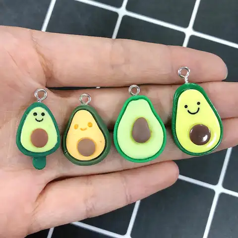 10 pieces.Kawaii Avocado cartoon fruits from DIY Suspension Small Evil Earrings Bracelet Suspension Accessories for lovely jewelry D59